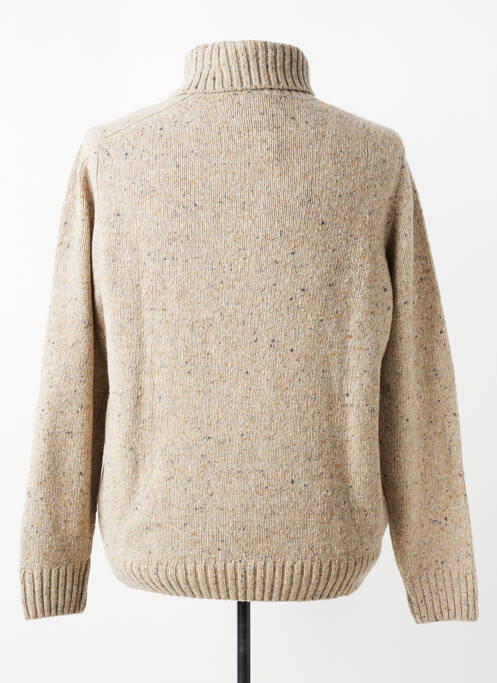 Pull col roulé stretch manches longues beige FYNCH-HATTON homme