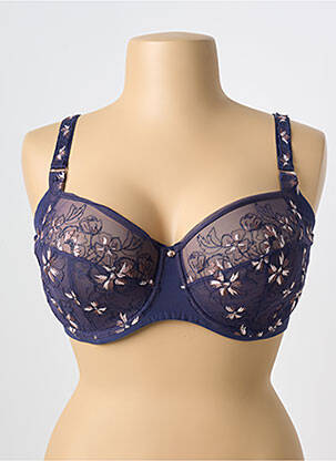 Soutien-gorge broderie haut soutien-gorge emboitant bleu TRIUMPH femme