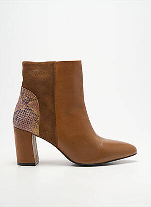 Bottines/boots bout pointu talon de 7 à 9cm marron L'ATELIER TROPÉZIEN femme