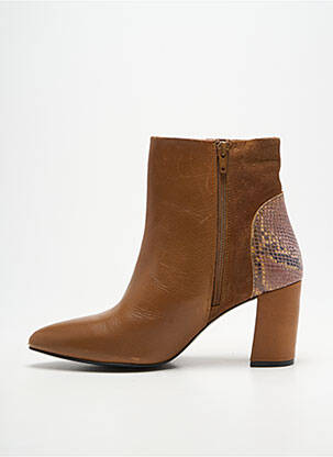 Bottines/boots bout pointu talon de 7 à 9cm marron L'ATELIER TROPÉZIEN femme