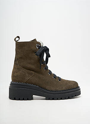 Bottines/boots fourrée talon de 4 à 6cm vert FAIRE femme
