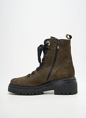 Bottines/boots fourrée talon de 4 à 6cm vert FAIRE femme