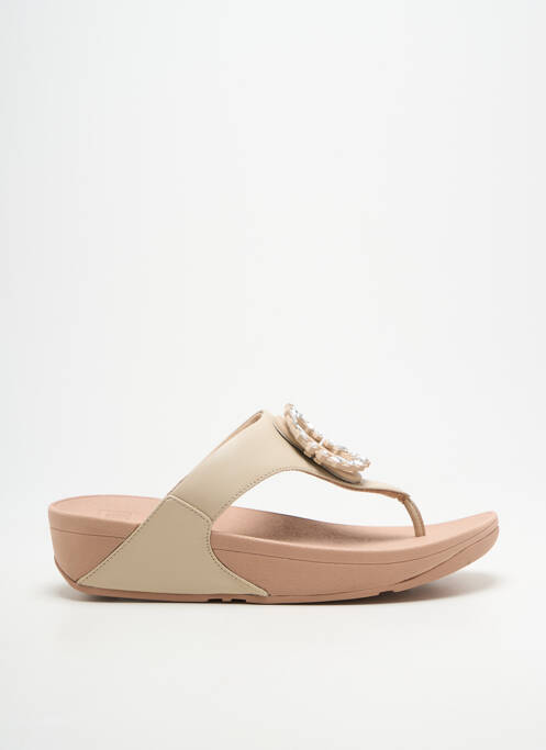 Tongs bout ouvert talon de 4 à 6cm beige FITFLOP femme
