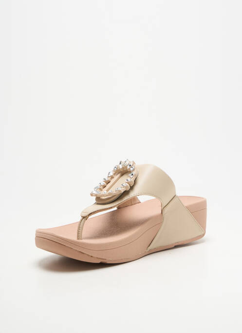 Tongs bout ouvert talon de 4 à 6cm beige FITFLOP femme