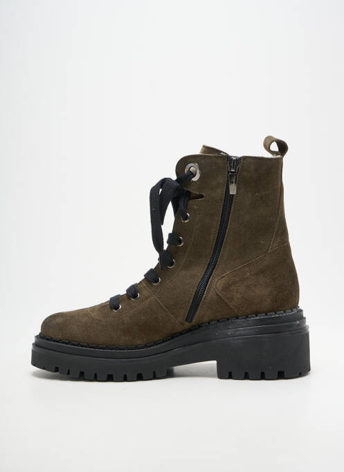 Bottines/boots fourrée talon de 4 à 6cm vert FAIRE femme