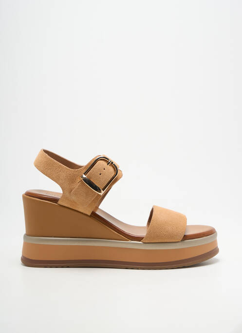 Sandales/nu pieds talon compensé talon de 7 à 9cm marron INUOVO femme