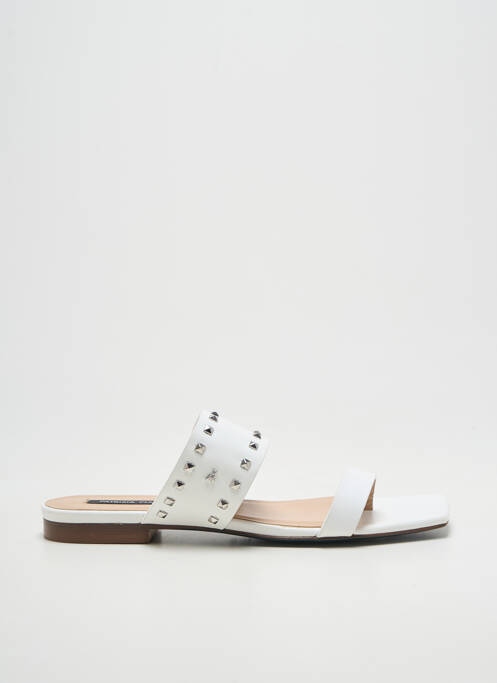 Tongs semelle extérieure cuir talon plat jusqu'à 3cm blanc PATRIZIA PEPE femme