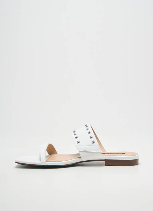 Tongs semelle extérieure cuir talon plat jusqu'à 3cm blanc PATRIZIA PEPE femme