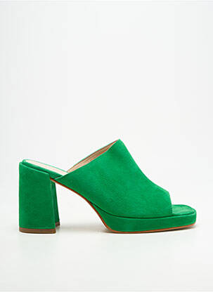Mules/sabots bout ouvert talon de 7 à 9cm vert ROSEMETAL femme