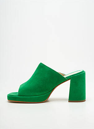 Mules/sabots bout ouvert talon de 7 à 9cm vert ROSEMETAL femme