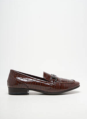 Mocassins bout rond talon plat jusqu'à 3cm marron REQINS femme