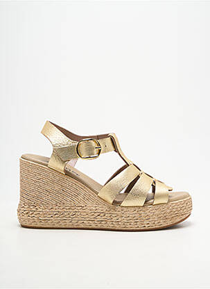Sandales/nu pieds tissage satiné talon de 7 à 9cm or MYMA femme