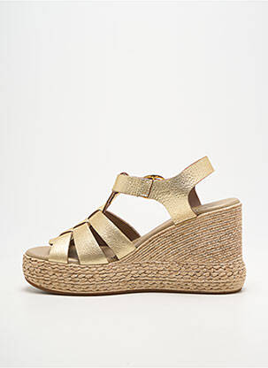 Sandales/nu pieds tissage satiné talon de 7 à 9cm or MYMA femme