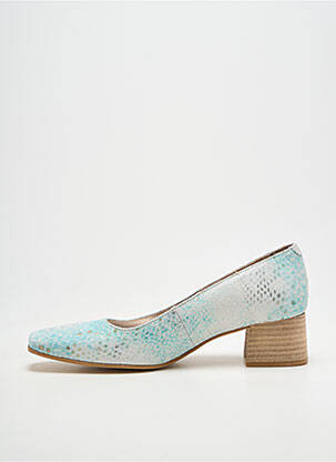 Escarpins tissage satiné talon de 4 à 6cm bleu MYMA femme