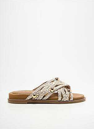 Mules/sabots tissage satiné talon plat jusqu'à 3cm or INUOVO femme
