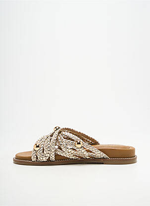 Mules/sabots tissage satiné talon plat jusqu'à 3cm or INUOVO femme