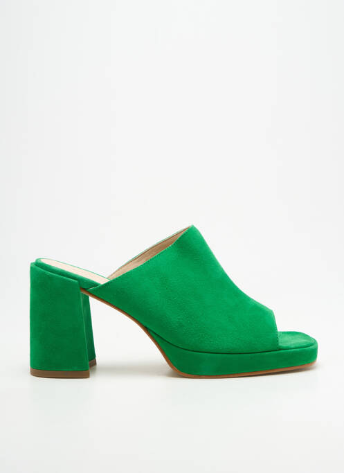 Mules/sabots bout ouvert talon de 7 à 9cm vert ROSEMETAL femme