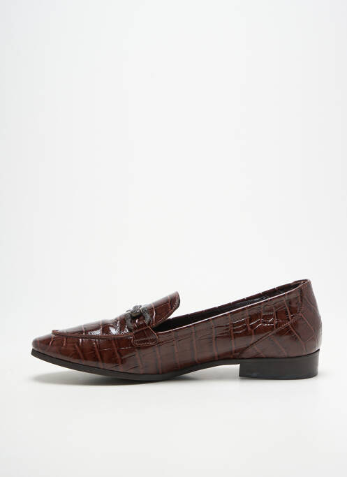 Mocassins bout rond talon plat jusqu'à 3cm marron REQINS femme