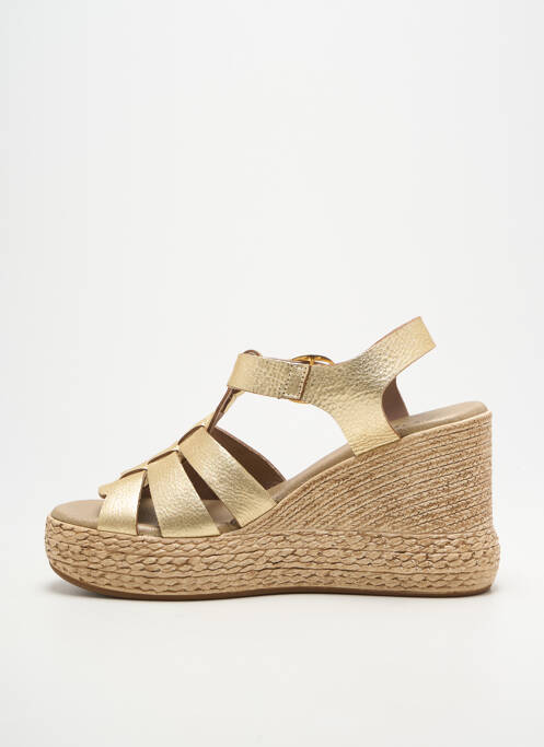 Sandales/nu pieds tissage satiné talon de 7 à 9cm or MYMA femme