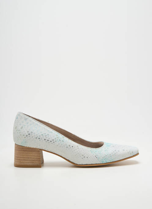 Escarpins tissage satiné talon de 4 à 6cm bleu MYMA femme
