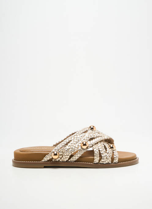 Mules/sabots tissage satiné talon plat jusqu'à 3cm or INUOVO femme