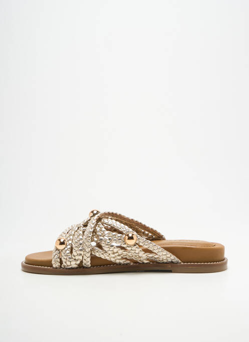 Mules/sabots tissage satiné talon plat jusqu'à 3cm or INUOVO femme