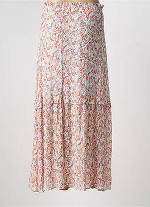 Jupe longue imprimé fantaisie bleu BERENICE femme