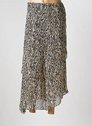Jupe longue imprimé fantaisie noir BERENICE femme
