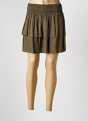 Jupe courte taille élastique vert BERENICE femme