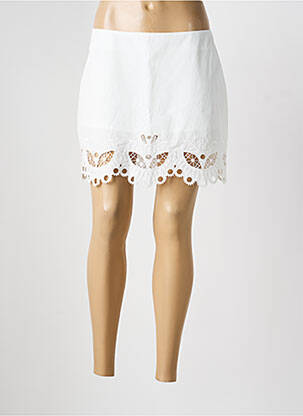 Jupe courte coupe droite blanc BERENICE femme
