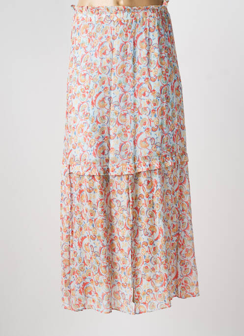 Jupe longue imprimé fantaisie bleu BERENICE femme