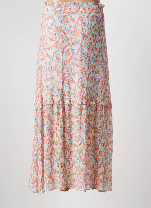 Jupe longue imprimé fantaisie bleu BERENICE femme