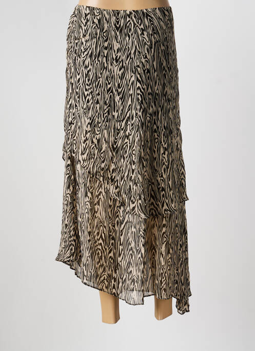 Jupe longue imprimé fantaisie noir BERENICE femme