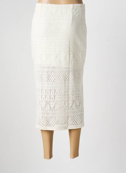 Jupe longue coupe droite blanc LIU JO femme