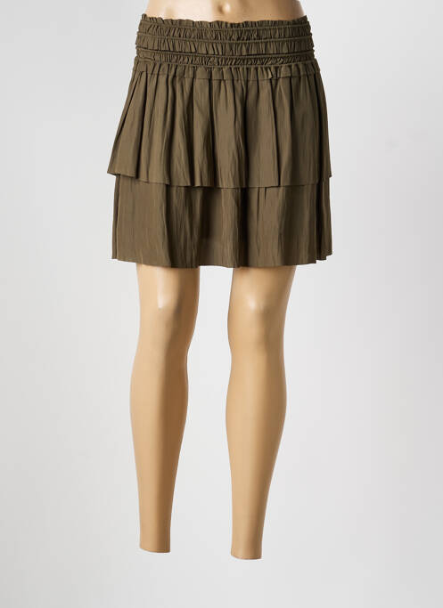 Jupe courte taille élastique vert BERENICE femme