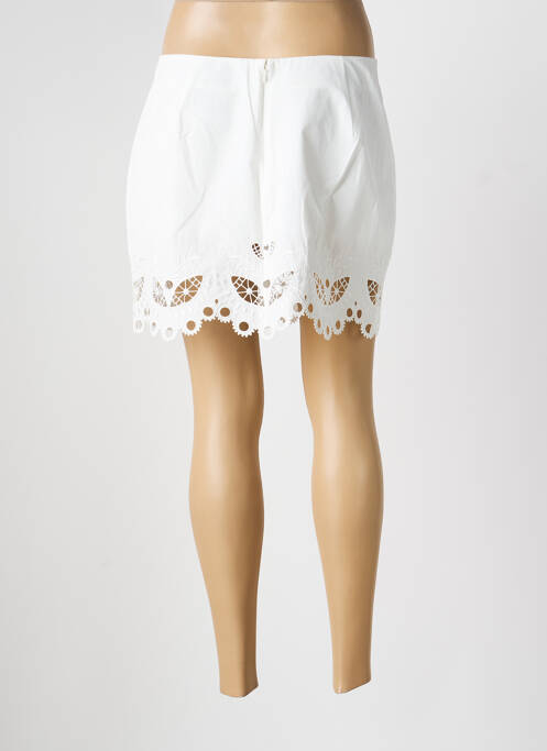 Jupe courte coupe droite blanc BERENICE femme