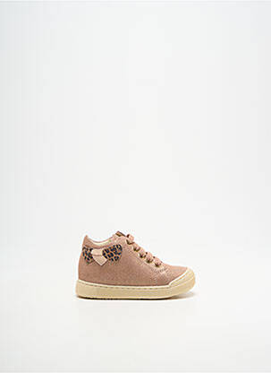 Bottillons tissage satiné bout rond rose FALCOTTO fille