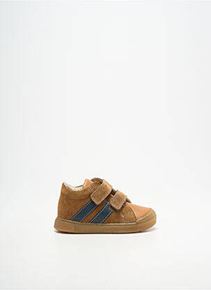 Baskets fermeture scratch bout rond marron FALCOTTO garcon