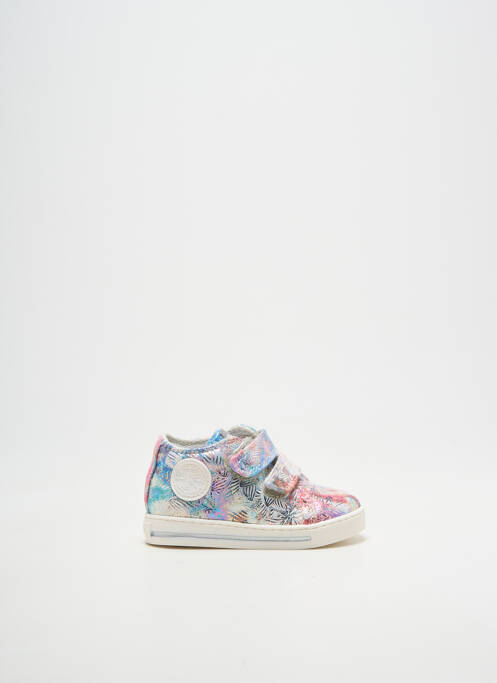Baskets impression bout rond argent FALCOTTO fille