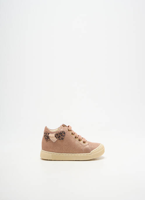 Bottillons tissage satiné bout rond rose FALCOTTO fille