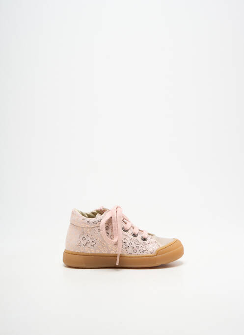 Bottillons tissage satiné bout rond rose FALCOTTO fille