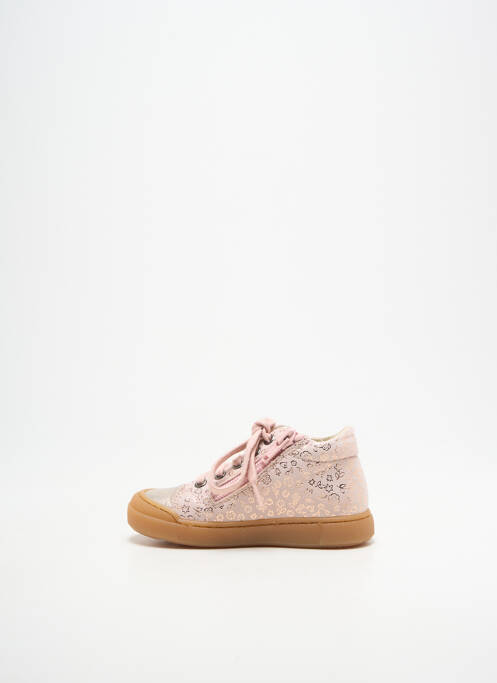 Bottillons tissage satiné bout rond rose FALCOTTO fille