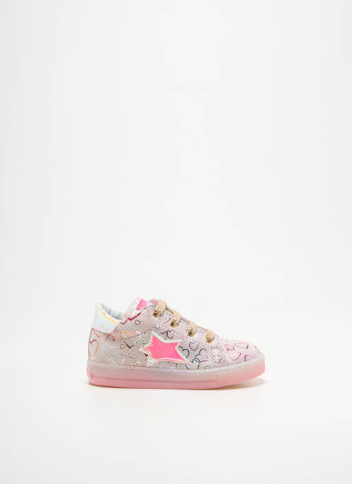 Baskets impression bout rond rose FALCOTTO fille