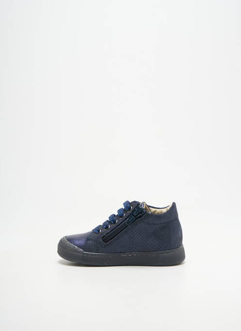 Bottillons fermeture zip et lacets bout rond bleu FALCOTTO fille