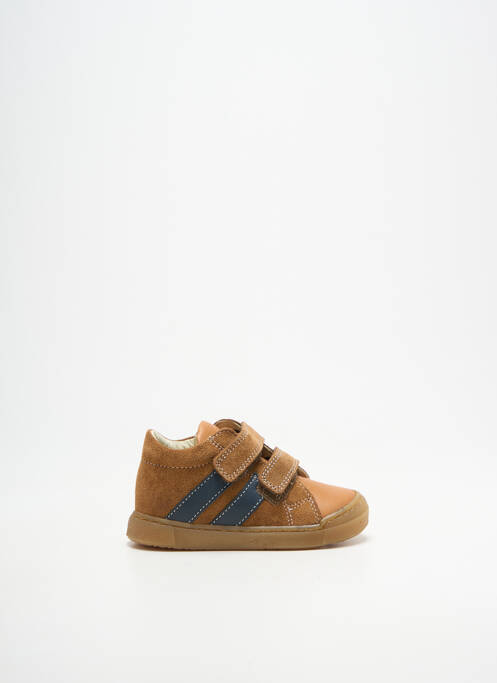 Baskets fermeture scratch bout rond marron FALCOTTO garcon