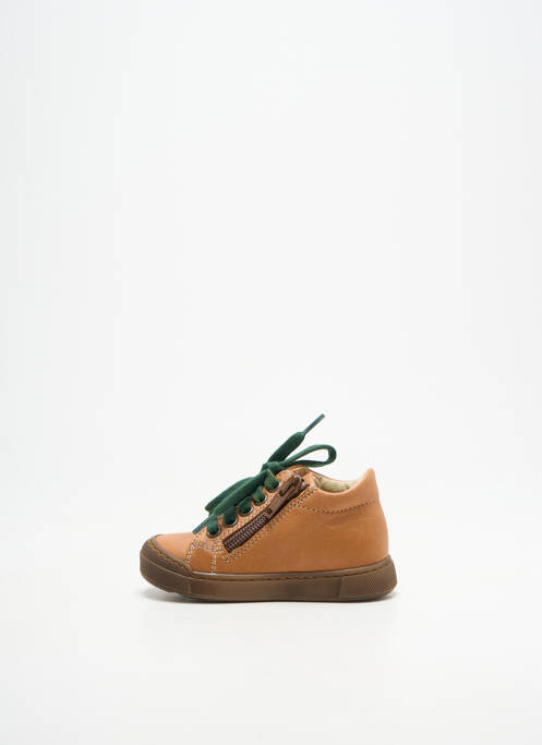 Bottillons fermeture zip et lacets bout rond marron NATURINO garcon