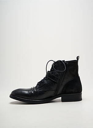 Bottines/boots tissage satiné talon bas noir KDOPA homme