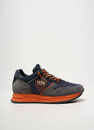 Baskets fermeture elastique bout rond bleu CETTI homme