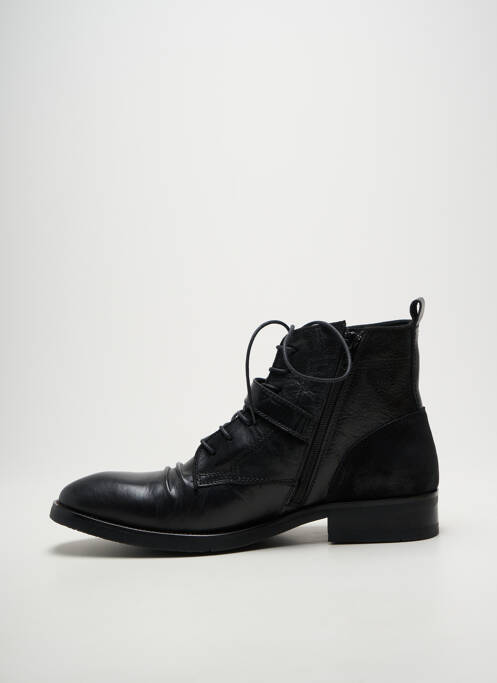 Bottines/boots tissage satiné talon bas noir KDOPA homme