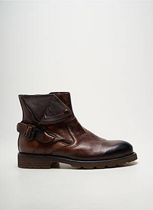 Bottines/boots fermeture zippée talon bas marron KDOPA homme